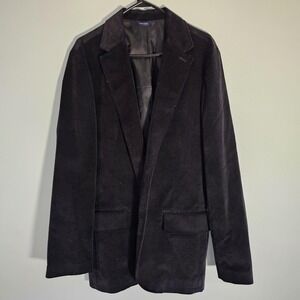 Vintage GAP Black Velvet Blazer Mens Medium 90s Y2K Smoking Jacket Dark Academia